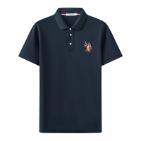 U.S. POLO ASSN.US保罗短袖polo衫男短袖男装夏季半袖纯色商务休闲打底衫透气上衣 JC-4411 彩蓝 L