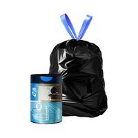 E-CLEAN 自动收口垃圾袋加厚抽绳手提式酒店学校企业定制 100只 10升40*45cm易撕 黑色