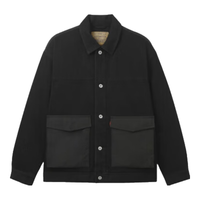 Levi's李维斯24秋季男士时尚休闲拼接款型御寒羽绒服牛仔外套 黑色 L