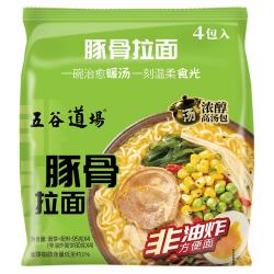 五谷道场 非油炸日式豚骨拉面95g*4包