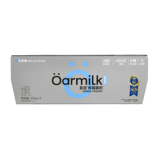  /吾岛牛奶 Oarmilk牛奶 无蔗糖 希腊式发酵乳  混合口味 杯装 100g 3瓶