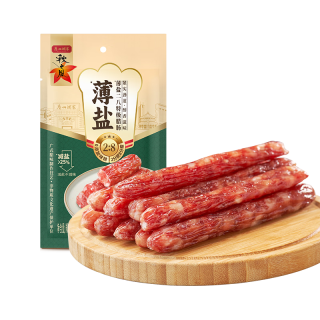 广州酒家 薄盐二八特级腊肠200g 减盐8分瘦腊味香肠 过年