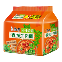 康师傅方便面经典香菜香辣牛肉面103g*5包泡面速食