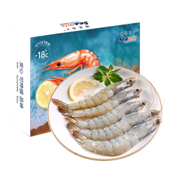 Seamix 厄瓜多尔巨无霸白虾 & 去冰净重3斤 30-40只/kg 盐冻海鲜