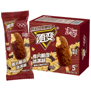 蒙牛 国产麦片脆皮冰淇淋 70g*5支