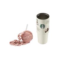 星巴克(Starbucks)旅行熊猫系列双饮口不锈钢杯800ml保温杯水杯子拎拎杯家居馆