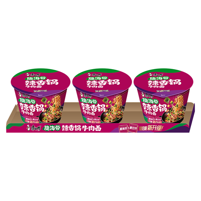 康师傅 经典脆海带辣香锅牛肉面 129g*3桶