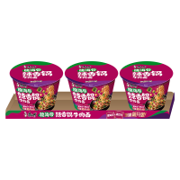 康师傅 方便面 经典脆海带辣香锅牛肉面129g*3桶 泡面桶装速食 方便食品