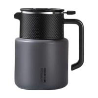 炊大皇316不锈钢焖茶壶大容量茶水分离智能温度显示茶壶灰色1.5L 枪灰色