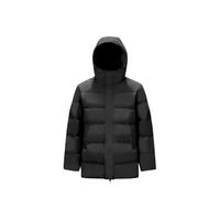 森马（Semir）三防羽绒服男防风防水防油防污24冬连帽中长款外套厚109724113122 黑色90001 M