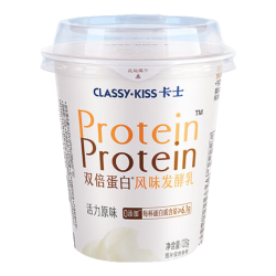 卡士 CLASSY.KISS）双倍蛋白活力原味128g*4杯 低温酸奶 风味发酵乳