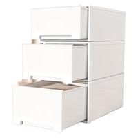 稻草熊 收纳箱抽屉式塑料家用衣物储物整理箱衣柜衣服组合式抽屉收纳盒 深27.3宽18.3高10