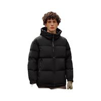 坦博尔羽绒服男短款宽松休闲90绒连帽外套潮冬装TAF530353J 黑色 170/88A