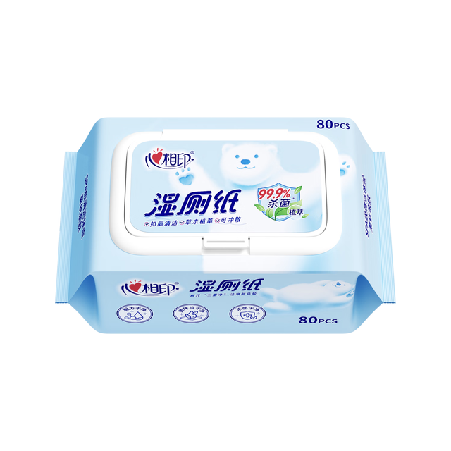 心相印 湿厕纸 云熊系列80片*单包装 可杀菌 植萃精华 便携装包装随机