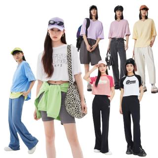 美特斯邦威男女同款短袖上衣夏季潮流舒适宽松五分袖男女上衣