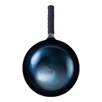 万代传章丘家用铁锅炒锅无涂层炒菜不粘锅鱼鳞款手工锻打老式圆底炒菜锅 鱼鳞炒锅（单锅）已开锅 30cm