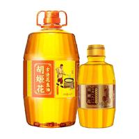 胡姬花 古法花生油4L+古法小榨花生油400ML组合装家用桶装食用油
