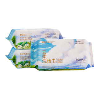 蓬松生活 一次性洗脸巾 云柔款60抽*5包