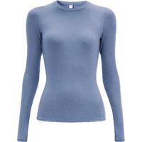 蕉内轻热皮501+女士薄暖肌底衣亲肤百搭保暖内衣上衣秋衣打底衫多领型 【圆领】丹宁蓝 S