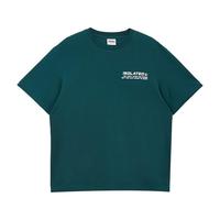 杰克·琼斯（JACK&JONES）夏季男装撞色斜纹半袖上衣直筒版圆领短袖T恤 224101060深绿 2XL 190