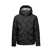 HLA海澜之家羽绒服男极光系列鹅绒连帽蓬松保暖外套男 黑色花纹C8 180/96A XL151~164斤