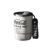 格米 GERM 可口可乐联名水杯咖啡杯大容量双饮车载杯子竹简款保温杯 水墨白360ML