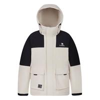 骆驼（CAMEL）男装工装羽绒服秋冬款加厚保暖连帽男女同款防寒外套M13CF00100A 深榄绿/幻影黑