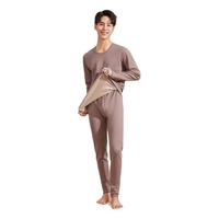 柒牌男士保暖套装抗菌防螨加绒打底加厚羊羔绒秋衣裤发热内衣套装