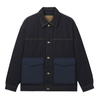 Levi's李维斯24秋季男士时尚休闲拼接款型御寒羽绒服牛仔外套 蓝色 XL