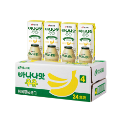 宾格瑞 韩国进口宾格瑞香蕉牛奶草莓味哈密瓜果味饮料儿童奶早餐