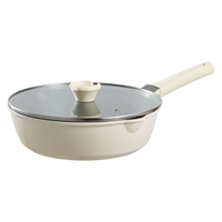 红厨有钛炒锅不粘锅无涂层平底煎炒锅陶瓷家用炒菜锅电磁炉燃气灶28cm 【新钛陶不沾】煎炒多用锅 28cm