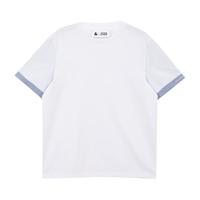 杰克·琼斯（JACK&JONES）夏季男装撞色斜纹半袖上衣直筒版圆领短袖T恤 白色224101133 L 180