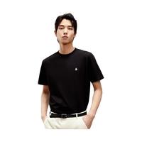 杰克·琼斯(JACK&JONES)男装T恤男夏季T恤舒适男士短袖凉感多色半袖纯色水洗不易走形 E44黑色 XXS