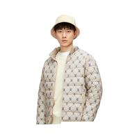 波司登冬羽绒服男女款轻薄立领时尚老花色百搭外套B30131011 咖色经典老花9T49 170/88A