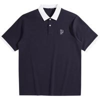 太平鸟男装【京东独家】POLO衫休闲夏刺绣polo衫休闲 紫色 2XL 紫色(宽松)蓝8