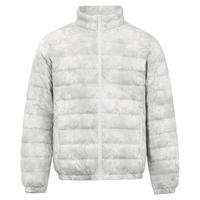 雪中飞 SNOWFLYING秋冬轻薄羽绒男士拉链口袋防风袖口保暖男士短款秋羽绒 白灰晕染|9T30 175/92A