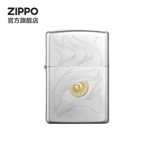 ZIPPO 流行系列 锻纱镀铬-秋水含睛 防风煤油打火机 送男友生日礼物