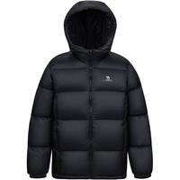 骆驼(CAMEL)炽云羽绒服男士冬季加厚白鸭绒面包服保暖外套M33CR07131A 黑色,男女同款 XXL