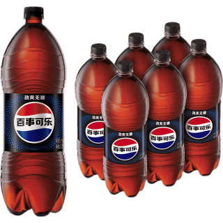百事 可乐Pepsi 无糖可乐 碳酸饮料汽水 2L*6大瓶 家庭聚会分享