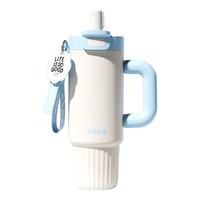 ROYALLOCKE 316不锈钢保温杯1.3L 带手柄弹盖吸管水杯