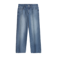 真维斯牛仔裤男生春秋美式复古直筒宽松长裤青少年休闲裤GW 牛仔蓝#ZS纯色 33