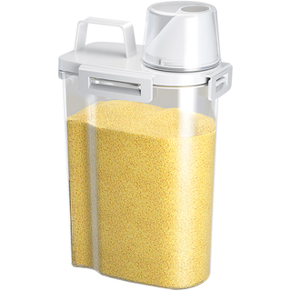 佳帮手米桶日式五谷杂粮收纳罐密封收纳盒储米箱 带量杯1.8L 4只装