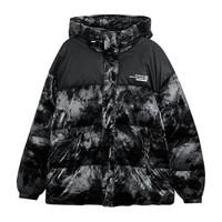 班尼路羽绒服男创噪青年鸭绒保暖泼墨宽松潮流夹克外套 111A黑色 XL