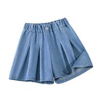 唐狮童装女童夏装牛仔短裤女孩凉爽耐磨裤子儿童2025夏季中大童网眼防晒服 【夏日薄款牛仔短裤】牛仔蓝 150