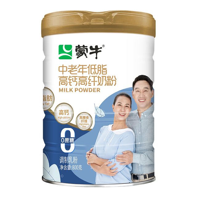 蒙牛 中老年低脂高钙高纤奶粉 800g