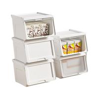 禧天龙(Citylong)前开玩具收纳箱客厅斜口翻盖儿童零食衣物收纳盒储物箱 【透明灰前盖】 44*37.5*30.7cm