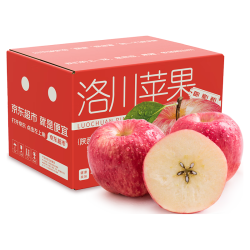 京地达 陕西洛川红富士苹果 净重4.5斤单果230g＋ 脆甜 新鲜水果 源头直发 24枚80mm