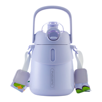 富光大肚保温杯抗菌304高颜值女士大容量吸管茶隔运动水杯子 900ml 黄色