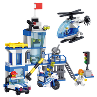 哲高八合一恐龙机甲积木拼装小颗粒益智拼插玩具模型男孩子 雷龙+沧龙(2盒) 警用巡逻车+警用基地(2盒)