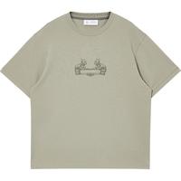 杰克·琼斯（JACK&JONES）男装25年短袖T恤男士夏季100%纯棉圆领潮流法斗狗印花宽松半袖男 E11卡其色 常规 2XL